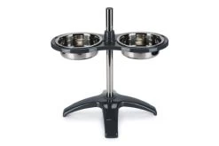Beeztees Mela Voederstandaard Orino Grijs Incl. RVS Bakken