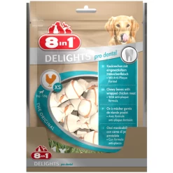 8in1 Delights Pro Dental - Hondensnacks - Kip 21x12 G 21 Stuks Xsmall