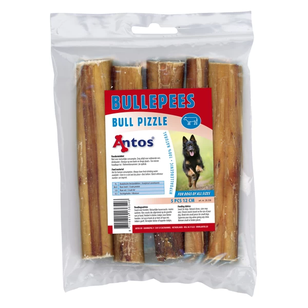 Antos Bullepees 12 Cm - Hondensnacks - 5 Stuks 1 Antos Bullepees 12 Cm - Hondensnacks - 5 Stuks
