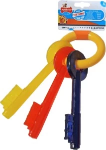 Nylabone Puppy Teething Key Flexible Geel&Blauw&Rood - Hondenspeelgoed - Small Tot 11kg