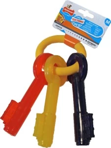 Nylabone Puppy Teething Key Flexible Geel&Blauw&Rood - Hondenspeelgoed - Wolf Tot 16kg