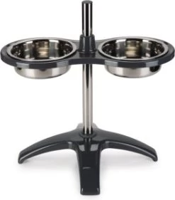 Beeztees Mela Voederstandaard Orino Grijs Incl. RVS Bakken -Professionele winkel voor hondenbenodigdheden DIERENWINKELXL56333 shoparticle