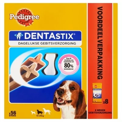 Pedigree Dentastix Medium Hondensnack 10-25 Kg 56 Stuks 2 Pedigree Dentastix Medium Hondensnack 10-25 Kg 56 Stuks - Afbeelding 2