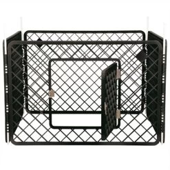 Puppyren 4 Panelen Donker Grijs 90x90x60 Cm